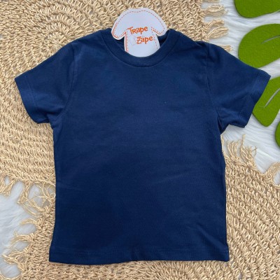 Jardineira em Linho Listrada Bege e camiseta Marinho